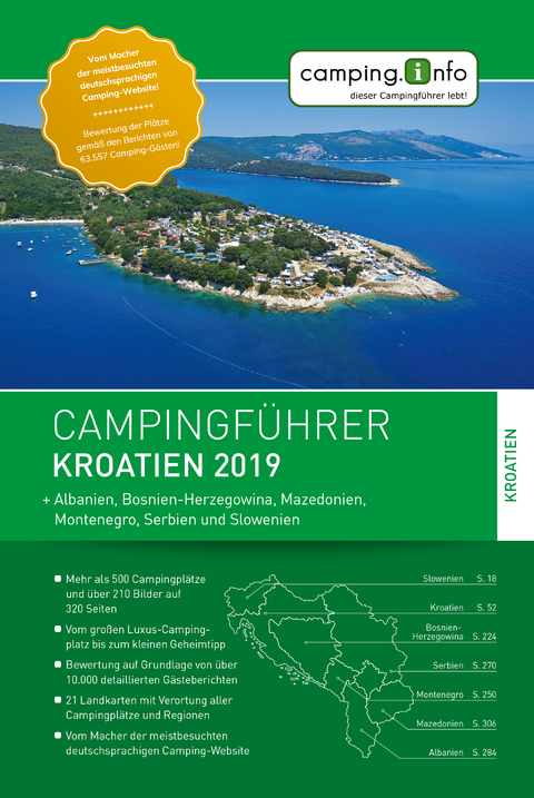 Camping.info Campingf&uuml;hrer Kroatien 2019