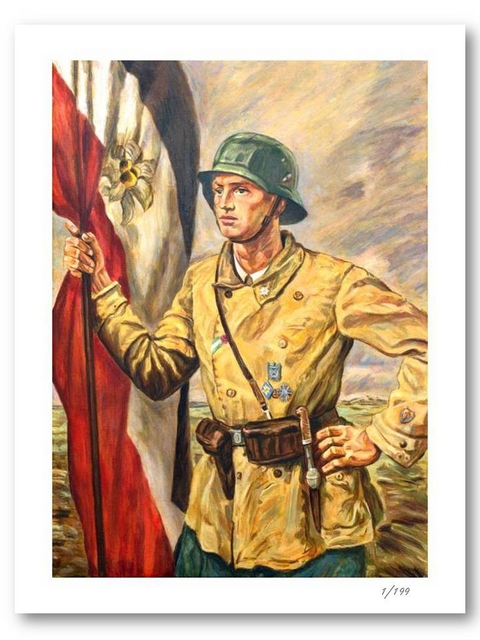 Kunstdruck Fahnentr&auml;ger Oberland