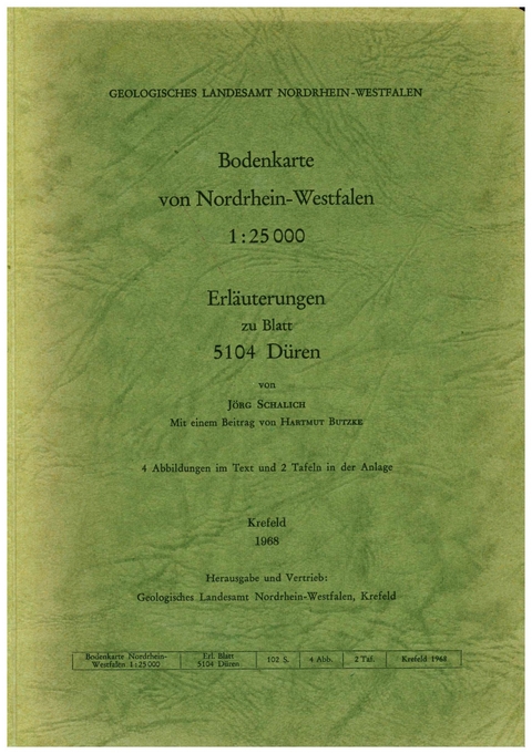 Bodenkarten von Nordrhein-Westfalen 1:25000 / D&uuml;ren - J&ouml;rg Schalich