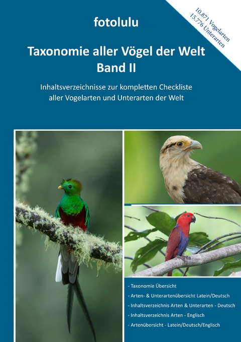 Taxonomie aller V&ouml;gel der Welt - Band II -  fotolulu