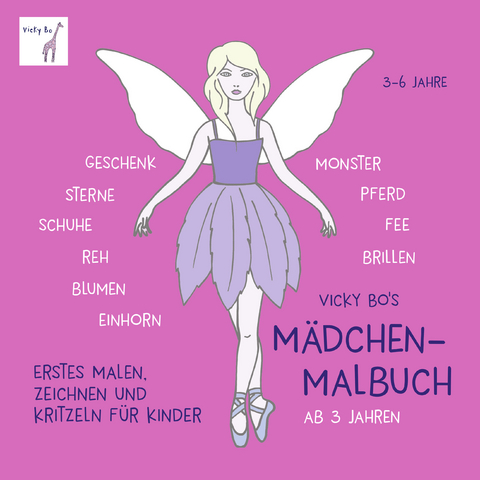 M&auml;dchen-Malbuch ab 3 Jahre. Geschenk, Einhorn, Fee