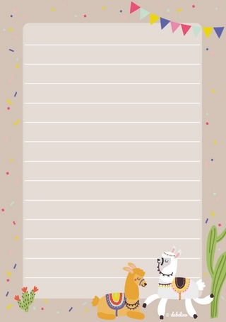 Briefpapier-Set für Kinder, Lama