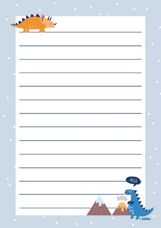 Briefpapier-Set für Kinder, Dinosaurier