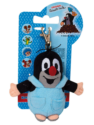 Schlüsselanhänger Der kleine Maulwurf mit blauer Hose Karabinerhaken
