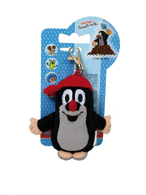 Schl&uuml;sselanh&auml;nger Der kleine Maulwurf rote M&uuml;tze mit Karabinerhaken