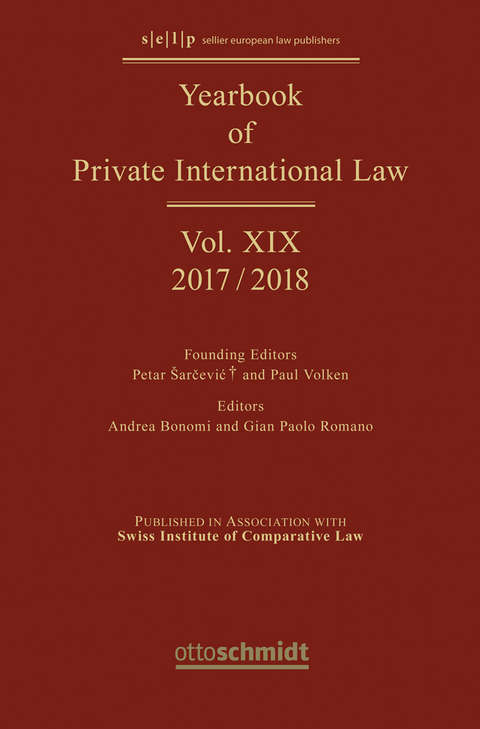 Yearbook of Private International Law Vol. XIX &ndash; 2017/2018 - 