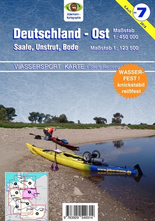 Wassersport-Karte / Deutschland Ost für Kanu- und Rudersport