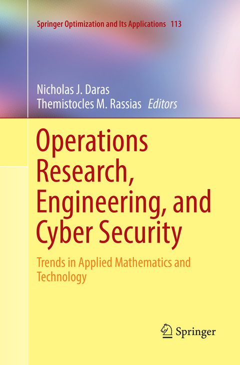 Operations Research, Engineering, and Cyber Security - 