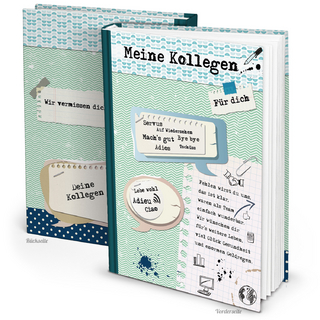 XXL Kollegenbuch DIN A4 grün blau Buch zum Einschreiben - Abschiedsgeschenk Abschiedsbuch Geschenk Erinnerung an Kollegen