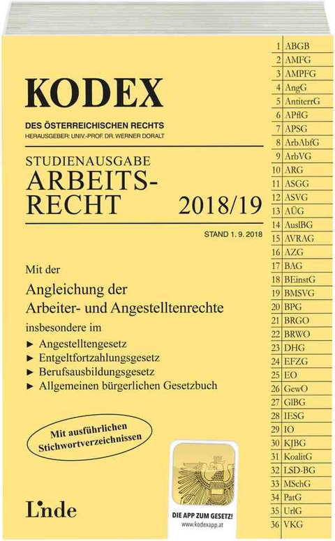 KODEX Arbeitsrecht 2018/19 - Gerda Ercher-Lederer, Edda Stech