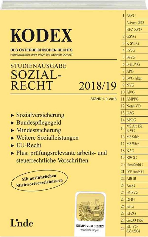 KODEX Sozialrecht 2018/19 - Elisabeth Brameshuber