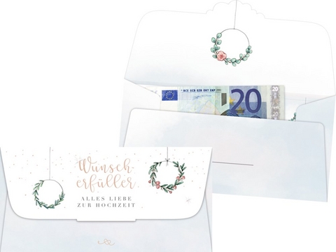 Kuvert f&uuml;r ein Geld- oder Gutscheingeschenk - Wunscherf&uuml;ller