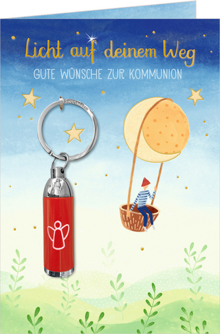 Grußkarte - Licht auf deinem Weg - Gute Wünsche zur Kommunion