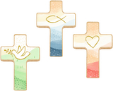 Holzkreuz - Du bist geborgen in Gottes Hand - Kleine Hand-Holzkreuze auf Mini-B&uuml;chlein