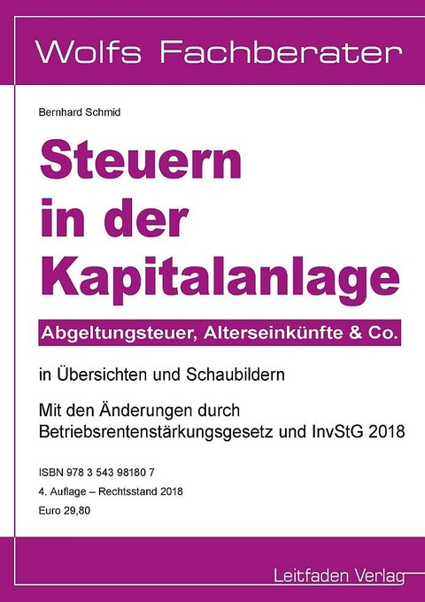 Steuern in der Kapitalanlage - Bernhard Schmid