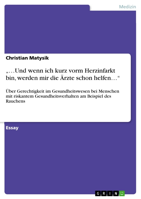 &bdquo;&hellip;Und wenn ich kurz vorm Herzinfarkt bin, werden mir die &Auml;rzte schon helfen&hellip;&ldquo; - Christian Matysik