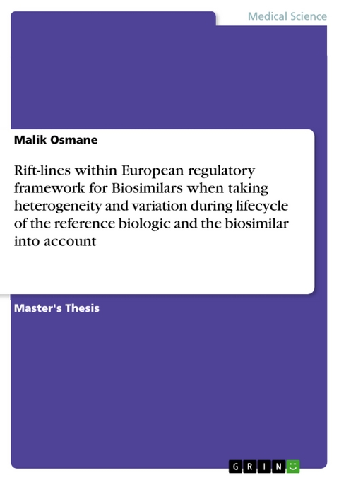 Rift-lines within European regulatory framework for Biosimilars when taking heterogeneity and variation during lifecycle of the reference biologic and the biosimilar into account -  Malik Osmane