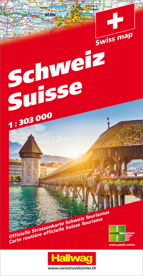 Schweiz 2019 Strassenkarte 1:303 000