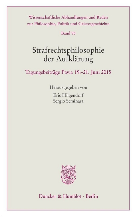 Strafrechtsphilosophie der Aufkl&auml;rung. - 