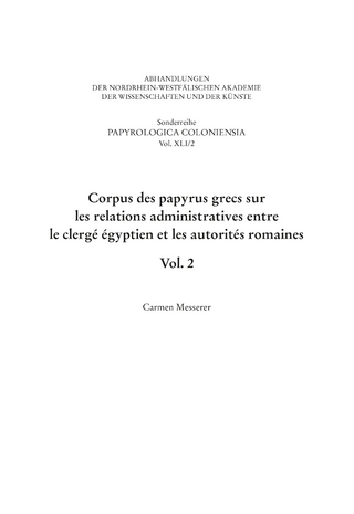 Corpus des papyrus grecs sur les relations administratives entre le clergé égyptien et les autorités romaines