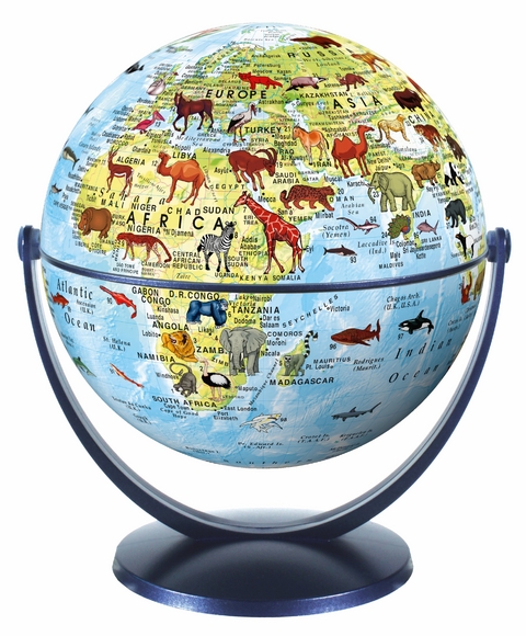 Stellanova 15 cm Dreh-Schwenk Globus Welt der Tiere Kinderglobus