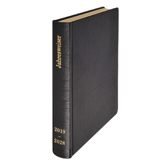 Jahresweiser 2019-2028 Leder schwarz