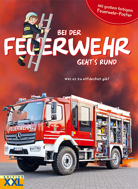 Bei der Feuerwehr geht's rund - mit großem farbigem Feuerwehr-Poster
