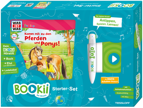 BOOKii® Starter-Set WAS IST WAS Junior Komm mit zu den Pferden und Ponys! - Tina Braun, Claudia Kaiser, Martin Lickleder