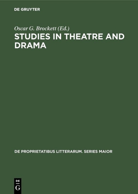 Studies in Theatre and Drama - 
