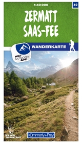 Kümmerly+Frey Wanderkarte 49 Zermatt, Saas-Fee 1:40.000
