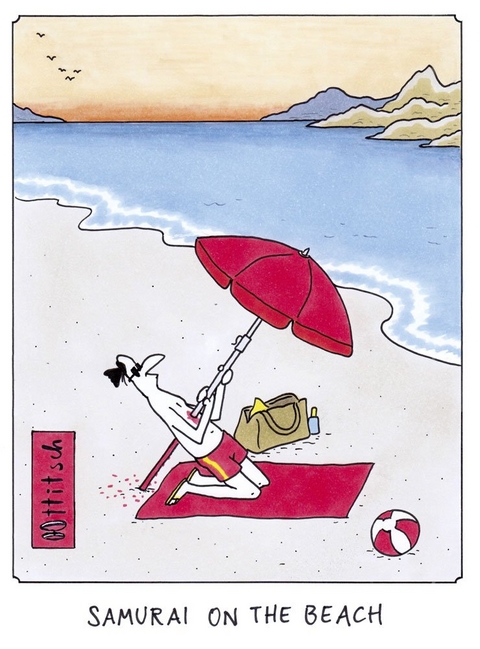 Postkarte &bdquo;Samurai on the Beach" - Oliver Ottitsch