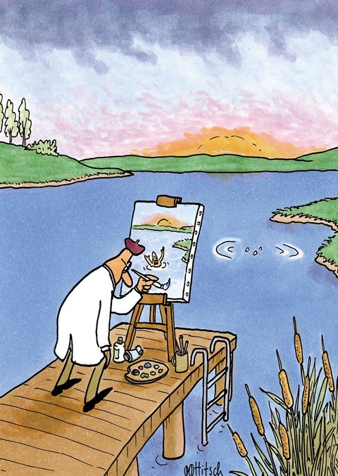 Postkarte &bdquo;Maler" - Oliver Ottitsch