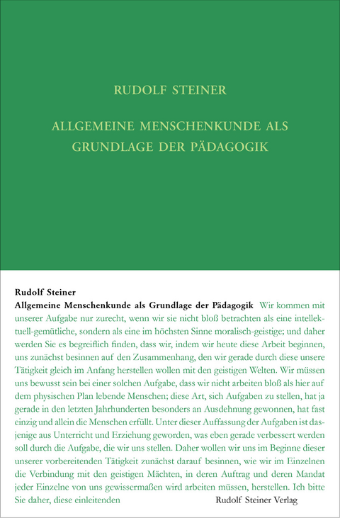 Allgemeine Menschenkunde als Grundlage der P&auml;dagogik - Rudolf Steiner