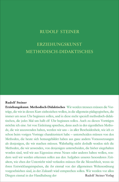 Erziehungskunst. Methodisch-Didaktisches - Rudolf Steiner