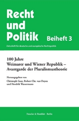 100 Jahre Weimarer und Wiener Republik &ndash; Avantgarde der Pluralismustheorie. - 
