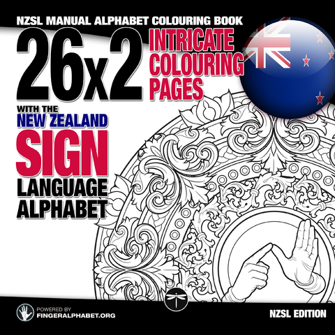 26x2 Intricate Colouring Pages with the New Zealand Sign Language Alphabet -  Lassal