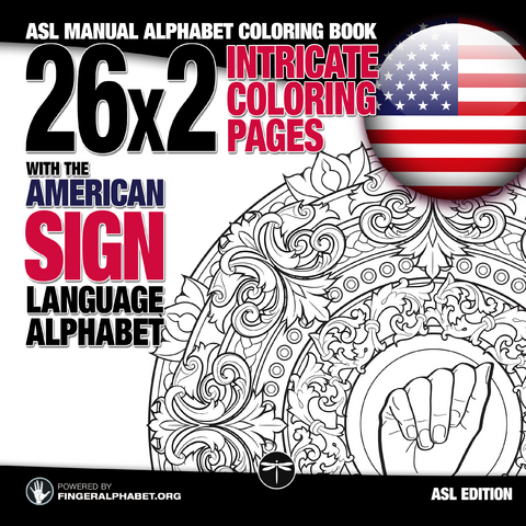 26x2 Intricate Coloring Pages with the American Sign Language Alphabet -  Lassal