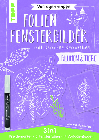 Vorlagenmappe Folien-Fensterbilder mit dem Kreidemarker - Blumen und Tiere. inkl. 5 Fensterfolien zum Bemalen und Ausschneiden und Original Kreidemarker von Kreul