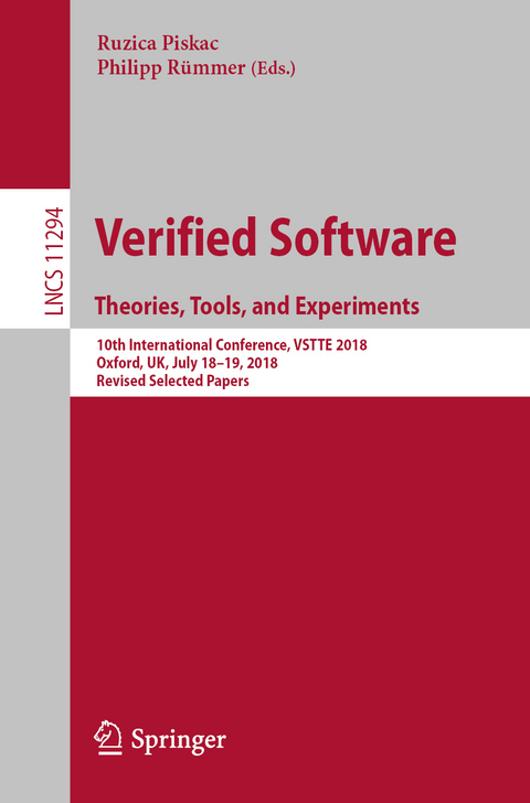 Verified Software. Theories, Tools, and Experiments - 