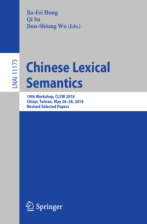 Chinese Lexical Semantics - 