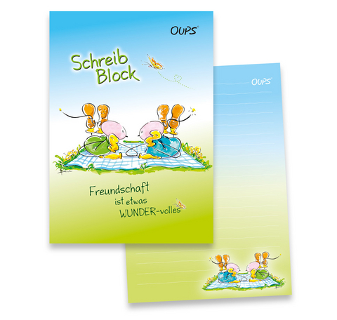 Oups-Schreibblock A5 - blau/gr&uuml;n - Kurt H&ouml;rtenhuber