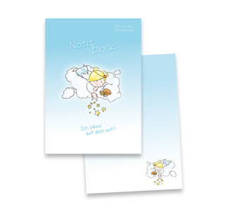 Engel-Notizblock A6 - blau