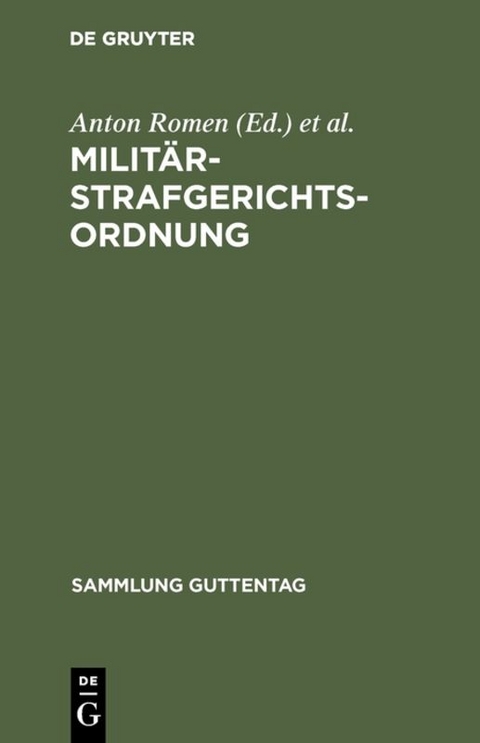 Milit&auml;rstrafgerichtsordnung - 