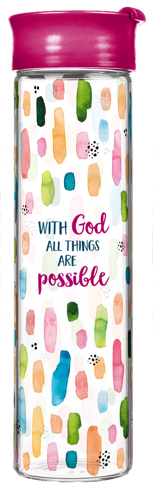 With God all things are possible - Glasflasche