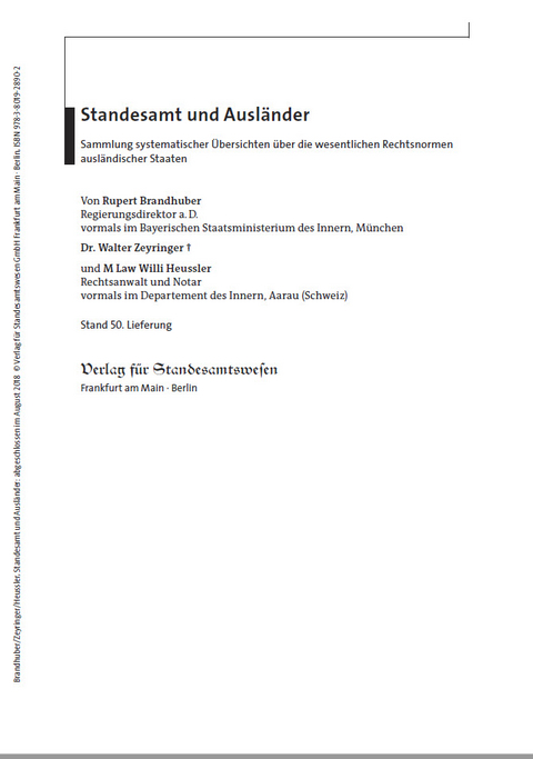 Standesamt und Ausl&auml;nder - Rupert Brandhuber, Walter Zeyringer, Willi Heussler