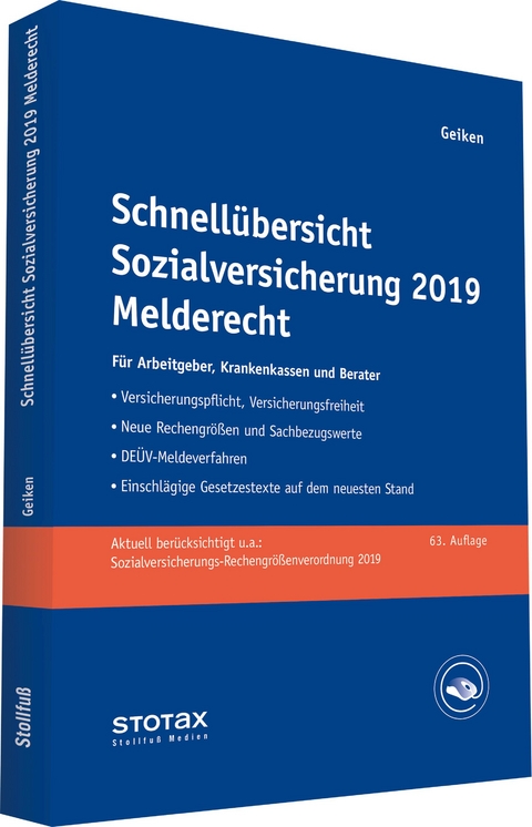 Schnell&uuml;bersicht Sozialversicherung 2019 Melderecht - Manfred Geiken