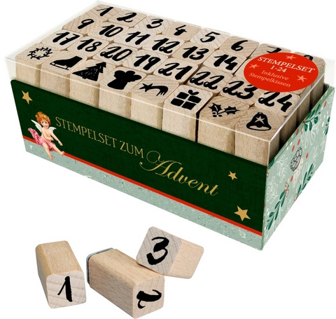 Holzstempel-Set - Stempelset zum Advent