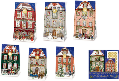 24 Adventskalender-T&uuml;ten - Nostalgische Weihnachtsstadt