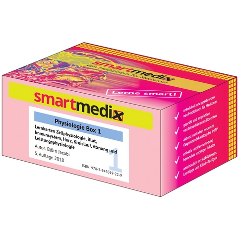SmartMedix Lernkarten Physiologie Box 1: Zellphysiologie, Blut, Immunsystem, Herz, Kreislauf, Atmung und Leistungsphysiologie - Björn Jacobi