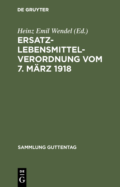 Ersatzlebensmittelverordnung vom 7. März 1918 - 
